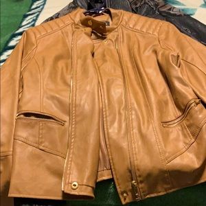 Brown New Look leather jacket